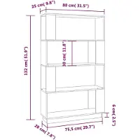 vidaXL Bibliothèque/Séparateur de pièce 80x25x132 cm Pin solide