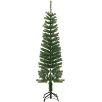 vidaXL Sapin de Noël artificiel mince avec support 150 cm PE