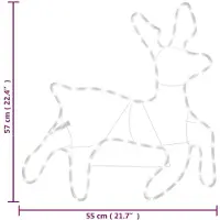vidaXL figurine de Noël renne avec LED 2 pcs 57x55x4.5 cm blanc chaud