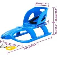 vidaXL Luge avec dossier bleu 102,5x40x23 cm Polypropylène