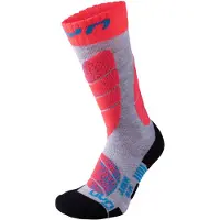 UYN Chaussettes de Ski UYN Enfant Light Grey Corail Fluo-Pointure 27 - 30
