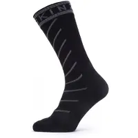 Sealskinz Waterproof Warm Weather Mid Length Sock With Hydrostop Black/Grey M