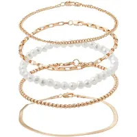 About You Bracelet 'Sandra' or / blanc perle