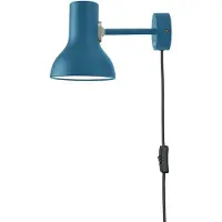 Anglepoise Type 75 Mini Applique Saxon Blue | With plug and cable and switch on cable