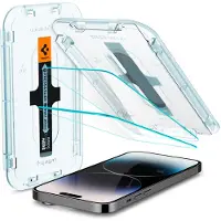 Spigen Protection d'écran en verre trempé GLAStR Fit 2 Paquets + Applicator pour Apple iPhone 14 Pro