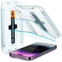 Spigen Protection d'écran en verre trempé GLAStR Fit 2 Paquets + Applicator pour Apple iPhone 14 Pro Max