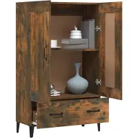 vidaXL Highboard chêne fumé 70x31x115 cm bois composite
