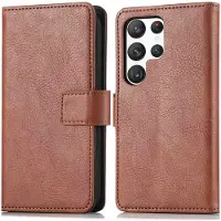 IMoshion Étui de télephone portefeuille de luxe pour Samsung Galaxy S23 Ultra - Marron