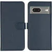 Selencia Étui portefeuille en cuir véritable pour Google Pixel 7 - Bleu