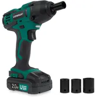 Vonroc Clé à choc sans fil 20V – 150Nm - Avec 4 douilles | Avec batterie et chargeur
