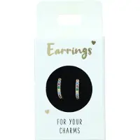 Depesche Boucles d'oreilles argentées ou dorées - Créoles- Nr.3 or pierres multicolores