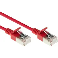 ACT Red 3 meter LSZH U/FTP CAT6A datacenter slimline patch cable snagless with RJ45 connectors (DC7503)