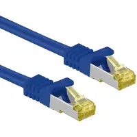 Goobay Câble patch RJ45 CAT 6A S/FTP (PiMF), 500 MHz avec câble brut CAT 7, bleu, 10 m - gaine de câble sans halogène LSZH, cuivre, connecteur RJ45 (CAT 6A)