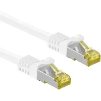 Pro RJ45 Patch Cord CAT 6A S/FTP (PiMF), 500 MHz, avec CAT 7 Raw Cable, blanc, 15m