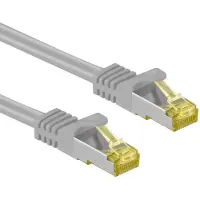 Goobay Câble patch RJ45 CAT 6A S/FTP (PiMF), 500 MHz avec câble brut CAT 7, gris, 20 m - gaine de câble sans halogène LSZH, cuivre, connecteur RJ45 (CAT 6A)