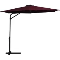 vidaXL Parasol avec mât en acier 300 cm rouge bordeaux