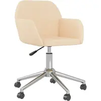 vidaXL Chaise de bureau Pivotante Tissu Crème