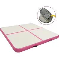 vidaXL Tapis de gymnastique gonflable avec pompe 200x200x10 cm PVC rose