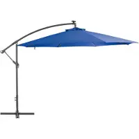 vidaXL Parapluie avec mât en aluminium 350 cm bleu