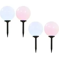 vidaXL Lampes solaires d'extérieur 4 pièces LED sphériques 30 cm RGB