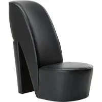 vidaXL Chaise en forme de talon aiguille Noir Similicuir - Fauteuil
