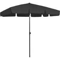 vidaXL Parasol de plage noir 200x125 cm