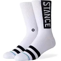Stance Hommes, Chaussettes, Uncommon Solids OG - 110267, Blanc, Noir, (Une unité par pack, 35 - 37)