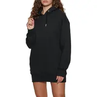 Superdry Femme Robe Sweat en Coton bio à Logo Brodé Noir Taille: XS/S