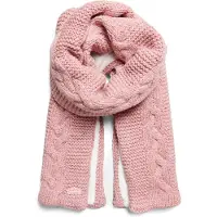 Superdry pour femme. W9310053A Écharpe en tricot torsadé rose (OSFA), Casuel, Classique, Polyester