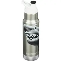 Klean Kanteen Insulated Kid Classic Narrow 1008786 bouteille thermos avec bouchon sport, Mr Shark, 355ml