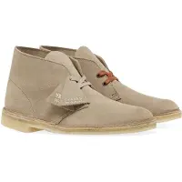 Clarks Bottes à lacets 'Desert Boot Sand Suede' beige