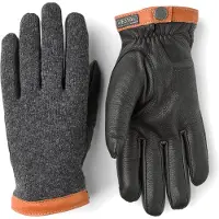 Hestra Gants Wool Tricot Anthracite Noir En Cuir