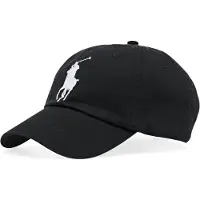 Ralph Lauren unisex. 710673584015 Casquette Chino avec visière Logo noir (OSFA), Casuel, Coton
