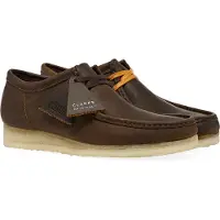 Clarks Chaussure à lacets 'Wallabee Beeswax' marron