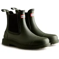 Hunter pour femme. WFS1018RMA Bottes Chelsea Commando vertes (37), Plat, Aucun, Casuel