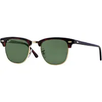 Ray-Ban - Lunettes de soleil lifestyle - Clubmaster Polished Tortoise On Gold G-15 Green - Marron