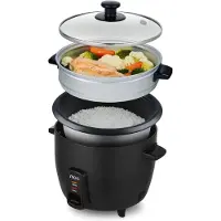 Moa Cuiseur de riz avec cuiseur vapeur - - 1.5 litres - Noir - RC18B