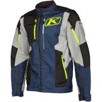 KLIM Veste textile Dakar pour moto, bleue/blanche/jaune, taille S