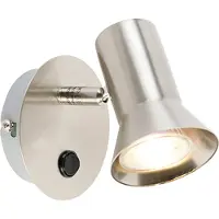 QAZQA Spot mural orientable et inclinable en acier avec interrupteur - Karin 1