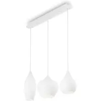 Dmora Soft - Suspension À 3 Ampoules Au Plafond Blanc, E14