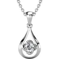 Yolora Collier pour femme avec pendentif en cristal Kalpa Camaka - Couleur argent - Plaqué or blanc 18K - Emballé - Cadeau de fête des mères