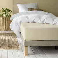 MOODIT Drap-housse, Alina Sand - 140 x 200 x 30 cm - Jersey de coton