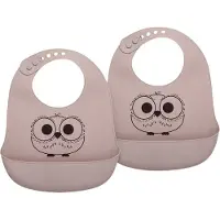 Nuuroo Alfie silicone bib - 2 pack - Woodrose