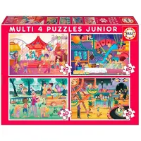 Educa Puzzle Parc d'attractions et fête d'enfants 4in1 (20,40,60,80 pièces)