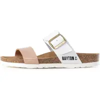 Bayton Mule 'Valence' nude / marron / blanc