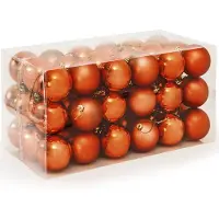 Casaria Kunststof Kerstballen 54 Set - Mat Glanzend Ø 3 4 6 cm Koper Bruin