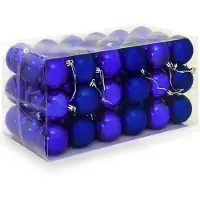 Casaria Boules de Noël en plastique 54er Set - Matt Glossy Ø 3 4 6 cm Bleu