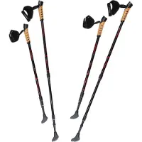 Sportana Lot de 2 bâtons de marche nordique rouges