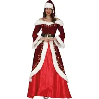 Fiesta Santa Claus Long Dress Woman Costume Rouge M