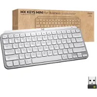 Logitech MX Keys Mini for Business - Clavier - rétroéclairé - sans fil - Bluetooth LE - QWERTY - Pan-Nordic - Pale Gray